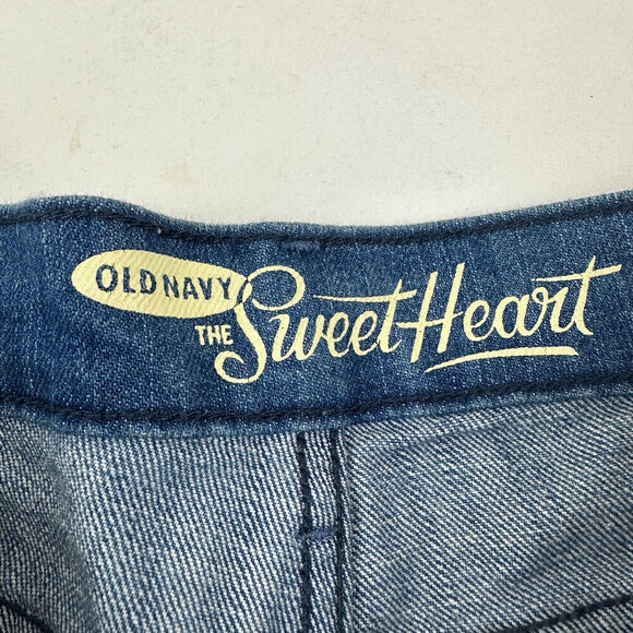 Old Navy The Sweetheart Denim Blue Jean Shorts Size 0 Cuffed Stretch Medium Wash - Picture 2 of 7